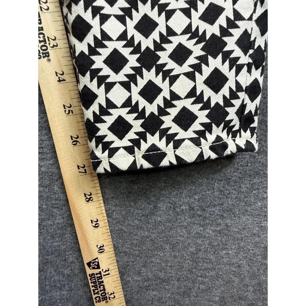 J.Crew Toothpick Jeans Black White Geometric Diamond Print Pants Womens 29 82835